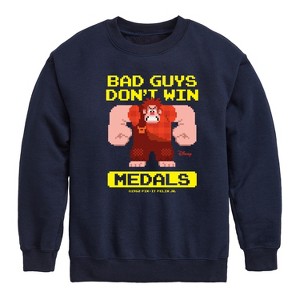 Boys' - Disney - Bad Guys Don't Win Medals Graphic Long Sleeve Fleece Sweatshirt - 1 of 4