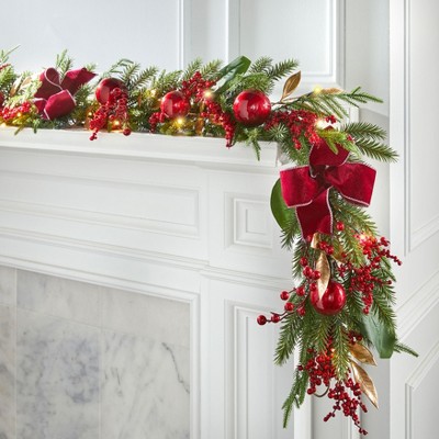 BrylaneHome 6' Pre-Lit Bordeaux Garland