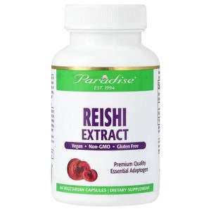 Paradise Herbs Reishi Extract, 60 Vegetarian Capsules (400 mg per Capsule) - 1 of 4