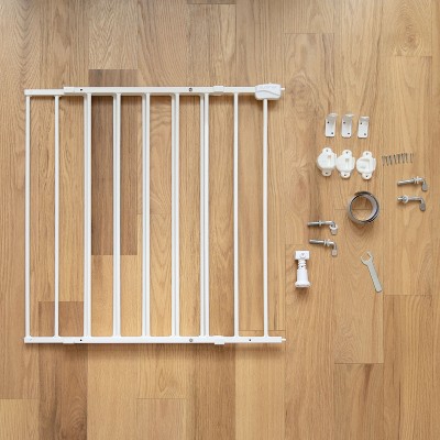 White Metal Swinging Stairway Baby Gate, 28-42 Inches