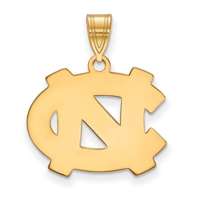 Black Bow Jewelry 10k Yellow Gold North Carolina Tar Heels NCAA Medium Pendant