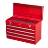 20.30"Metal Tool Box with 4 Drawers Portable Steel Tool Chest with Metal Cylinder Lock and Latch Closure, Liner, Red Powder coating-Red - 2 of 4