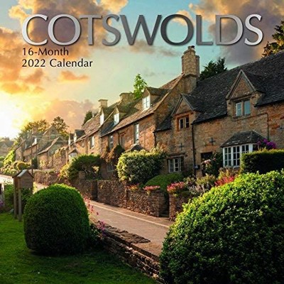 The Gifted Stationery 2021 - 2022 Monthly Travel Wall Calendar, 16 Month, Vintage Scenic Theme with Reminder Stickers, 12 x 12 in