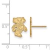 Black Bow Jewelry 14k Yellow Gold Plated Sterling Silver Wisconsin Badgers NCAA Post Earrings - 2 of 3