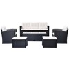 6-Pieces Outdoor Rattan Conversation Sofa Set with Coffee Table and 2 Ottoman - 2 of 4
