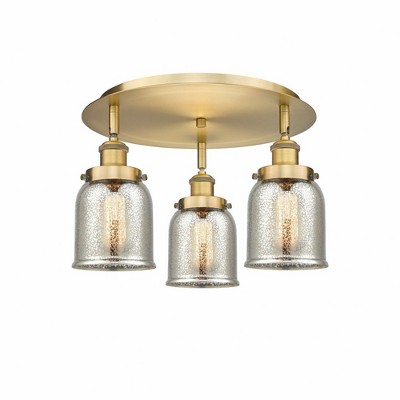 Bell - 3 Light Flush Mount In Art Deco Style-9.25 Inches Tall and 16.75 Inches Wide