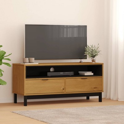 vidaXL TV Stand FLAM 43.3 in.x15.7 in.x19.7 in. Solid Wood Pine