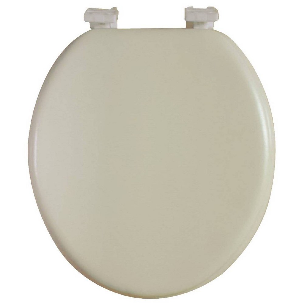 Photos - Toilet Accessory Soft Round Toilet Seat with Easy Clean & Change Hinge Beige - J&V TEXTILES