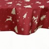 Christmas Tablecloth – Festive Deer, Pine Trees & Snowflakes Design, Waterproof Winter Holiday Dining Decor - 3 of 4
