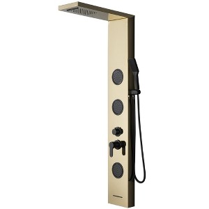 BWE 3-Jet Rainfall Shower Panel System with Rainfall Shower Head and Shower Wand - 1 of 4