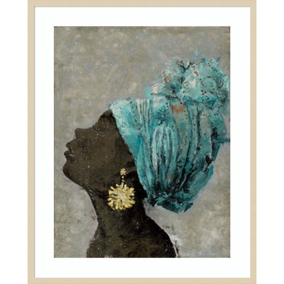 Profile of a Woman II 33" x 41" Framed Graphic Art Print in Svelte Natural