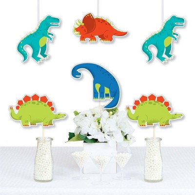 Big Dot of Happiness Roar Dinosaur - T-Rex Triceratops Stegosaurus & Brontosaurus Decor DIY Dino Baby Shower or Birthday Party Essentials - Set of 20