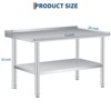 Stainless Steel Prep Table, 24 x 72 Inches, with Rounded-Corner, Adjustable Undershelf and 4 Caster Wheels, Commercial Heavy Duty Table - 2 of 4
