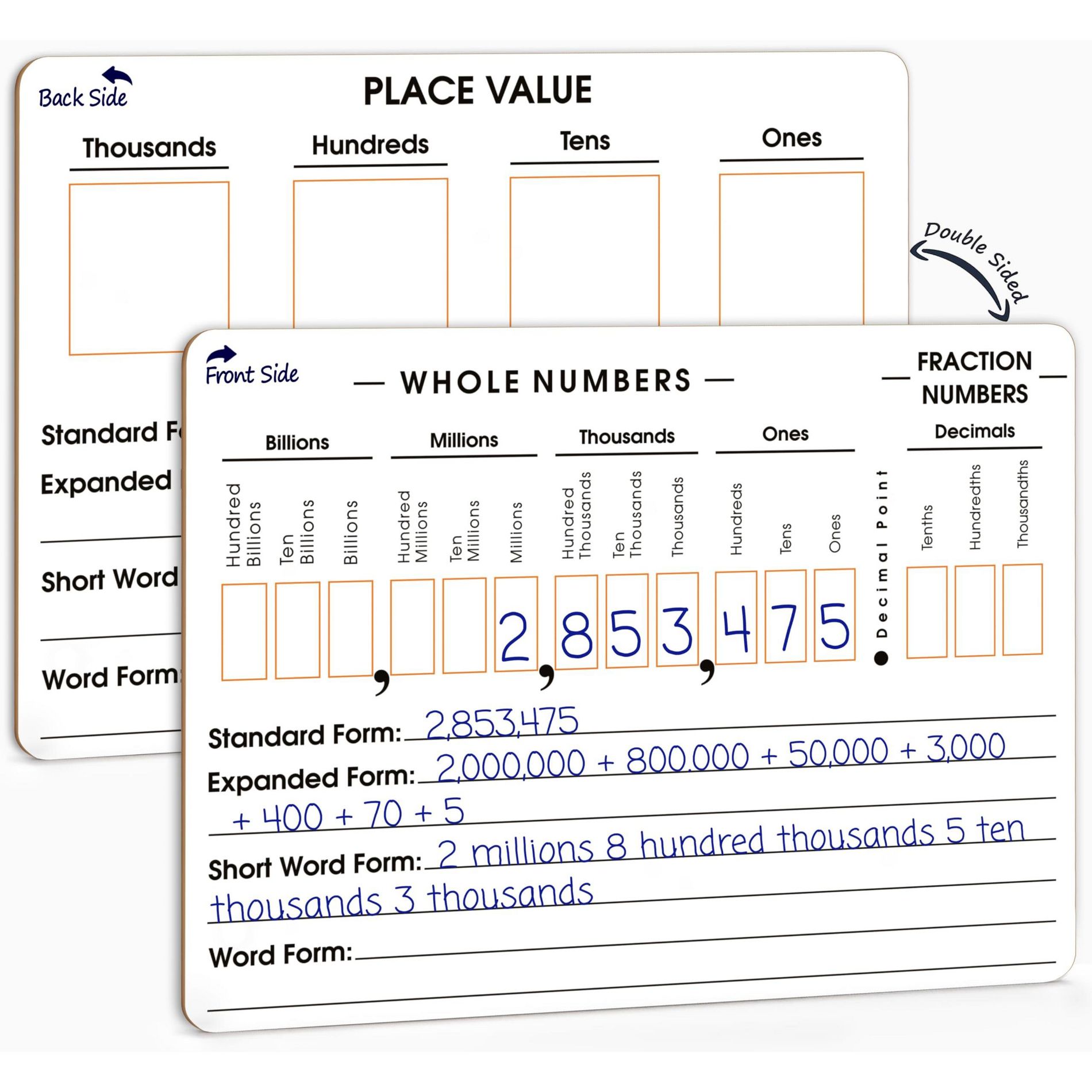 SCRIBBLEDO Place Value Dry Erase Board 9"x12"