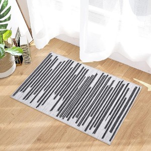 Modern Berber Stripe Rug Indoor Farmhouse Area Rug Low Pile Non Slip Throw Rug - 1 of 4
