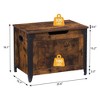 Storage Bench, Retro Wooden Storage Chest with 2 Safety Hinges, Loads 300 lb, Storage Ottoman Bench for Bedroom Living Room, Rustic - 3 of 4