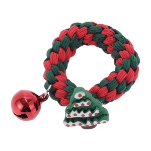 Unique Bargains Christmas Hair Rope Fishbone Pine Bell for Christmas Red Green 1 Pc - 1 of 4