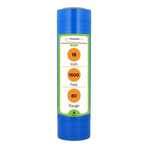 PSBM 4 Rolls Dark Blue 18" x 1500 Ft. 80 Gauge Cast Hand Pallet Stretch Wrap - 1 of 1