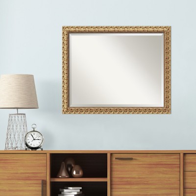 Florentine Gold Ornate Beveled Wood Framed Wall Mirror