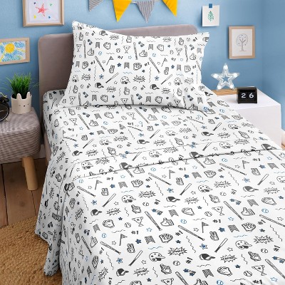 Kids 4 Piece Bed Sheet Set - Cute & Cozy Wrinkle-Resistant with Vibrant Designs - CGK Linens.