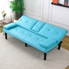 KTMBDW 67-inch Futon Sofa Bed Modern Folding Futon Set Convertible Recliner Lounge for Living Room with 2 Cup Holders, Removable Armrests - 4 of 4
