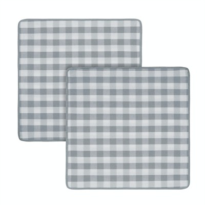 Gray Buffalo Check Cotton Polyester Throw Pillow Set