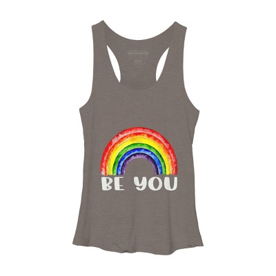 Adult Design By HumansBe You Pride Watercolor Rainbow By Belugastore Racerback Tank Top