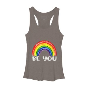 Adult Design By HumansBe You Pride Watercolor Rainbow By Belugastore Racerback Tank Top - 1 of 2
