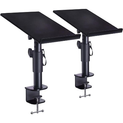 Liquid Stands Studio Monitor Stands - Music Studio Desktop Speaker Stands - 2 Pack 12X9in Clamp-on Adjustable Monitor Speaker Stands Mount with Tilt