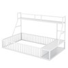 Floor Bed Frame with Safety Fence, Metal Floor Bed with Desk and Storage Shelves - 4 of 4