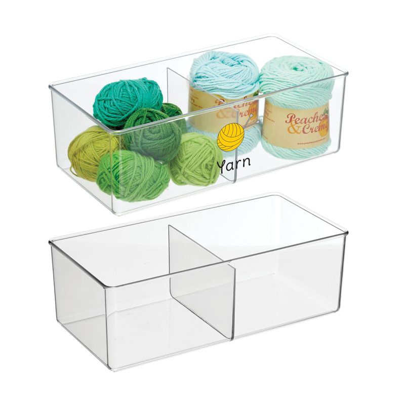 mDesign Plastic Craft Storage Organizer Bin Box + 24 Labels, 2 of 9
