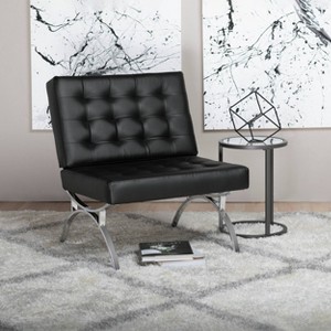 Studio Designs Home Newel Modern Accent Chair Blended Leather and Chrome Metal Frame - 1 of 4