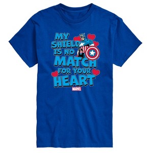 Men's - Marvel - Captain America My Shield Valentine Short Sleeve Graphic T-Shirt - 1 of 4