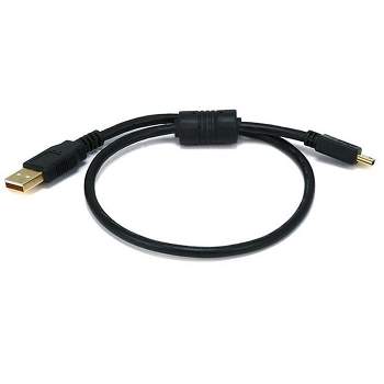 Monoprice USB 2.0 Cable - 1.5 Feet - Black | USB Type-A Male to USB Mini Type-B 5-Pin, 28/24AWG, Gold Plated For Digital Camera, Cell Phones, PDAs,