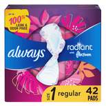 Always Radiant Regular Absorbency Pads with Wings - Scented - Size 1