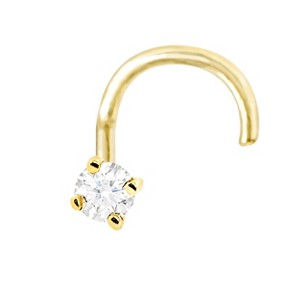 Jewelry Avalanche 22G 14K Gold Nose Screw Nose Stud with Moissanite - 1 of 4