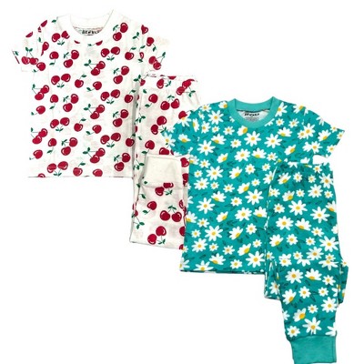 BenBen Cherries/Sunflowers 2 Pack Kids Shortsleeve Pajama sets