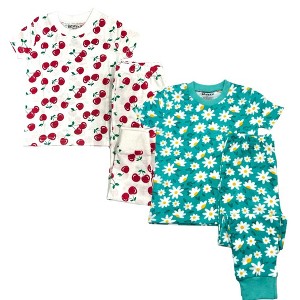 BenBen Cherries/Sunflowers 2 Pack Kids Shortsleeve Pajama sets - 1 of 3