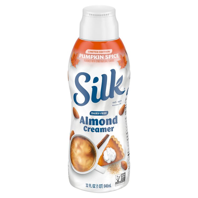 Silk Pumpkin Spice Dairy-Free Almond Milk Coffee Creamer - 1qt, 2 of 10
