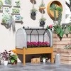 Raised Garden Bed with PE Greenhouse Cover Outdoor Elevated Wood Planter Box for Herbs, Vegetables, for Patio, Backyard, Balcony - 2 of 4