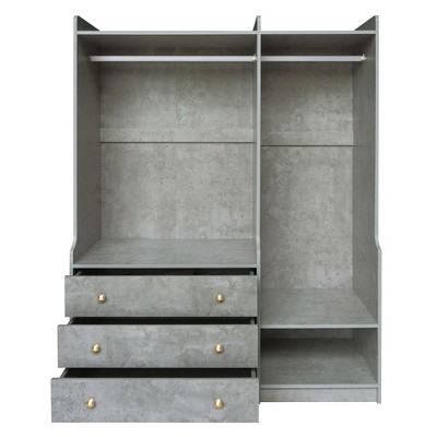 NicBex 66.90"H Open Armoire Wardrobe Closet Storage Cabinet with Shelves & 3 Drawers for Bedroom