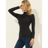 INSPIRE CHIC Women's Mock Neck Long Sleeve Knitted Ruched Top Shirts - 3 of 4