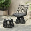 Christopher Knight Home Caryl Outdoor Wicker Chair and Side Table Set with Cushion - 2 of 4