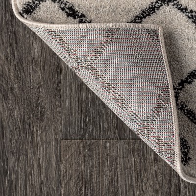 Aksil Cream and Black Moroccan Synthetic Area Rug