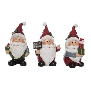 Transpac Christmas Resin Cottage Santa Figurine Set of 3 Christmas Home Decorations - 1 of 1