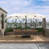 Aoodor 15 ft. Double Sided Patio Umbrella with Base Stand - 2 of 4