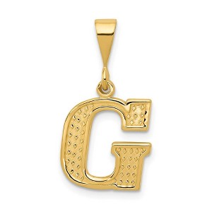 Black Bow Jewelry 14k Yellow Gold, Ashley Collection, Textured Initial G Pendant - 1 of 4