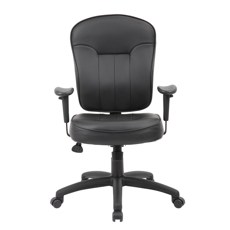 Leather Task Chair with Adjustable Arms Black - Boss Office Products, 4 of 9