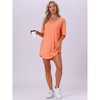 INSPIRE CHIC Women's Soft V Neck Curved Hem Comfy Oversized Nightshirt with Chest Pocket - 3 of 4