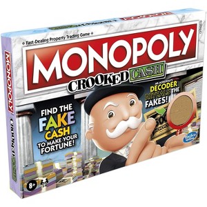 Monopoly Crooked Cash Board Game – Decoder Reveals Fake Cash & Cards – Fast Family Game - 1 of 4